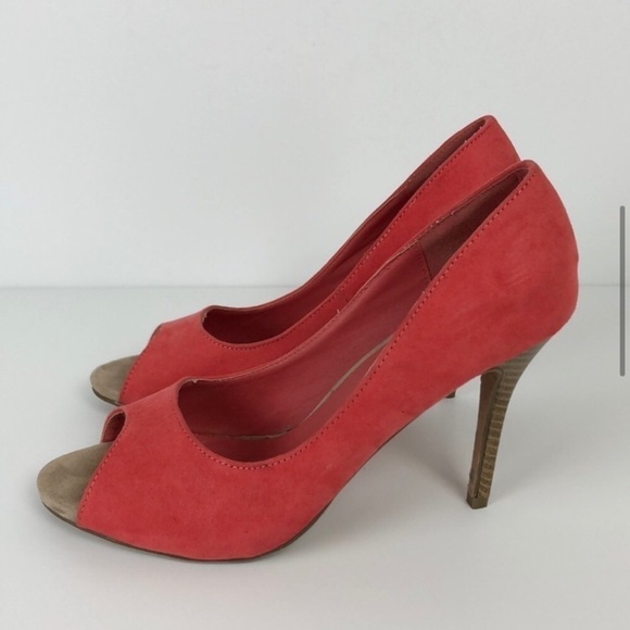 Charming Charlie salmon peep toe heels - Picture 3 of 8